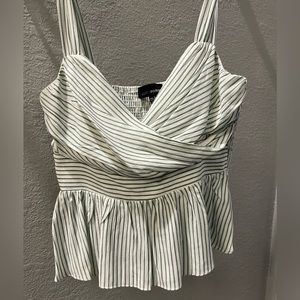 NWOT Lucy Paris green/white peplum tank top size small